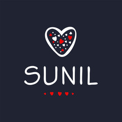 Creative (Sunil) name, Vector illustration.
