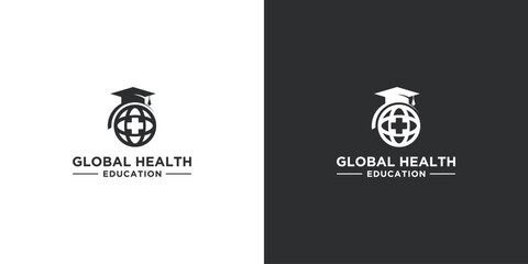 global design creative education graduate logo, health, doctor icon vector.