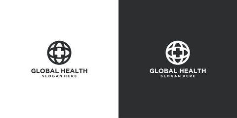 Fototapeta premium global health logo template global medicine logo health logo for worldwide