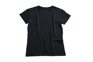 Naklejka premium Stylish black t-shirt on white background, top view