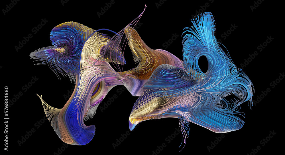 Poster beautiful abstract lines on a black background. modern technological background. futuristic design. 