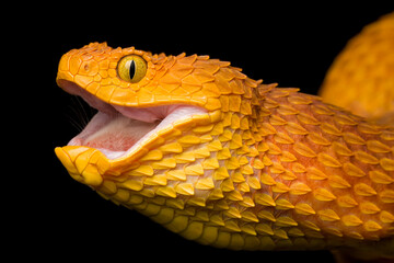 Venomous Bush Viper swallowing it's prey
