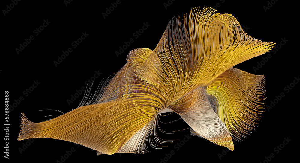 Poster beautiful abstract lines on a black background. modern technological background. futuristic design. 