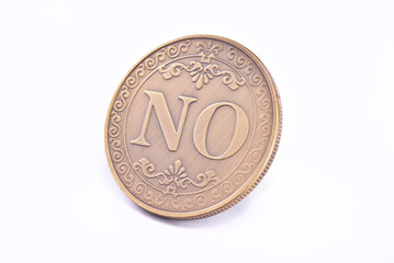 Coin Yes or No on a white background   