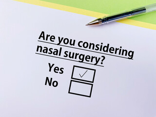 Questionnaire about cosmetic surgery