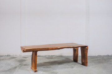 solid wood dining table with natural texture