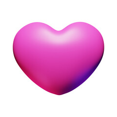 3d illustration pink colour love heart shape icon sign symbol. 3d rendering 