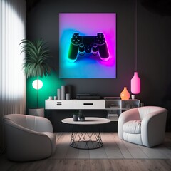 Wunderschönes Zimmer mit neon Gaming Effekten