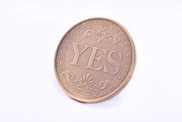 Coin Yes or No on a white background   