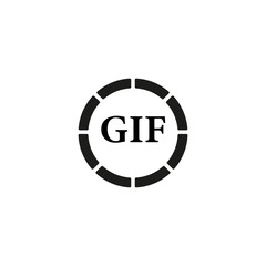 gif logo icon. Social media flat icon. Vector illustration.