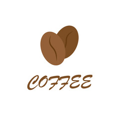 Coffee beans, great design for any purposes. Coffee inscription. Vector illustration.
