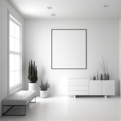 Moderner, heller Raum mit Mockup-Bild