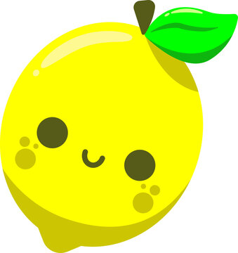 Ilustracion de limon kawaii, limon vector, limon dibujo animado, ilustracion infantil, ilustracion png, sin fondo