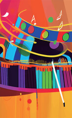 abstract colorful music poster - 576891011
