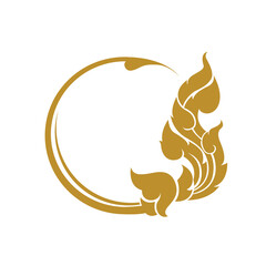 Thai art logo template traditional concept design 