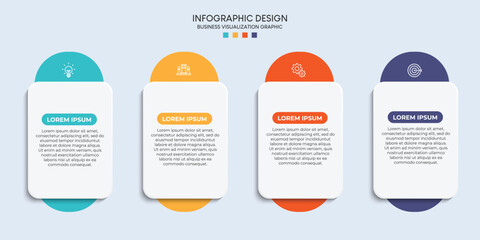 Steps business data visualization timeline process infographic template design with icons