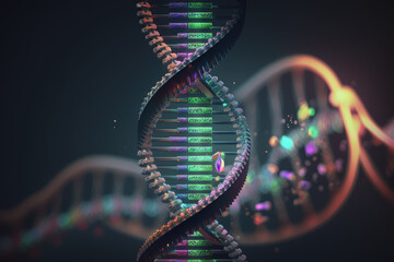 DNA sequence. Generative AI - obrazy, fototapety, plakaty