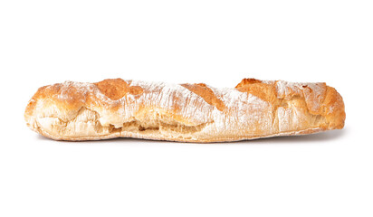 Fresh baguette isolated on white background
