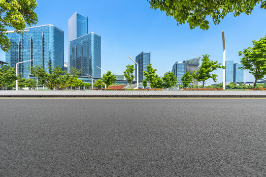empty road in Shanghai town Square.