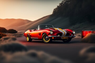 classic car, vintage, retro, AI generated