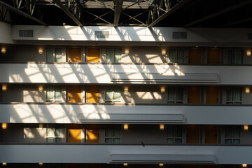 Building interior with shadows and dramatic lighting business trip