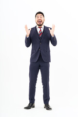 Fototapeta premium A man in a suit posing for discovery and inspiration