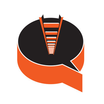  escape  ladder going deep into speech bubble.