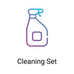 Cleaning set icons design stock illustration.