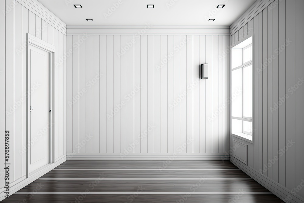 Poster background of wood paneling and an empty room as a metaphor. generative ai