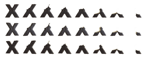 Naklejka premium Milk Chocolate with Almonds and Vanilla Ice Cream Bars X-shaped, 3D rendering