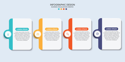 Steps business data visualization timeline process infographic template design with icons