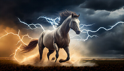 Obraz na płótnie Canvas horse in the field ray