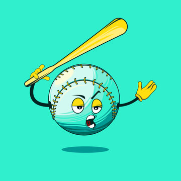 Baseball cartoon character. Mascot vector in EPS 10.