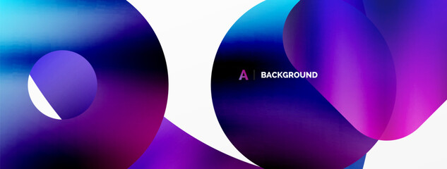 Metallic shiny geometric surfaces, round shapes and circles. Digital web futuristic template for wallpaper, banner, background, card, book Illustration, landing page