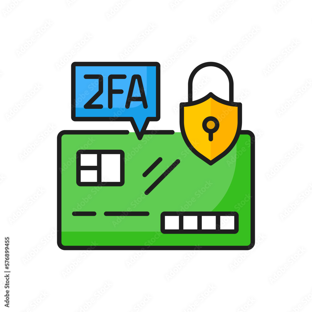 Fototapete two factor authentication to do bank transfer, card, lock and 2fa icon. vector secure password verif