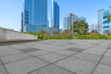 Fototapeta premium modern buildings and empty pavement in china.