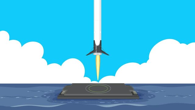 Animated of Rocket Stages Falling down to the Earth.