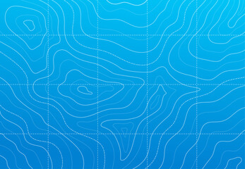 Ocean or sea line contour on topographic map or terrain topography, vector pattern background. Marine geography and navigation topographic map with water depth landscape relief for ocean cartography © Vector Tradition
