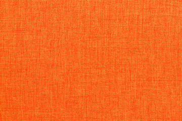 Orange linen fabric texture background, seamless pattern of natural textile.