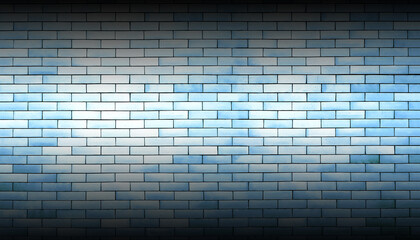 The old blue brown brick wall background is an abstract pattern background. Floor above and below, gradient vignetting (panorama) With copy space.