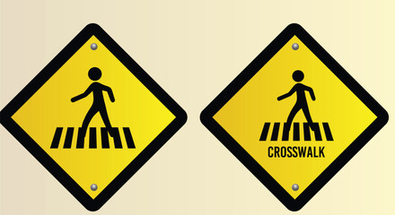 Pedestrian crossing and crosswalk sign line icon 
