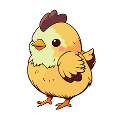 cute chicken cartoon style