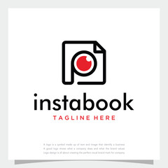 Camera lens logo and icon form letter p concept