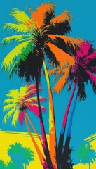 Fototapeta na wymiar Pop Palm tree - Pop-art