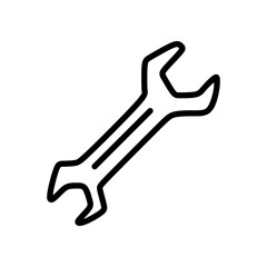 Spanner or double wrench outline icon, vector illustration in trendy style. World championship motorcycle racing competition equipment. Editable graphic resources for many purposes.