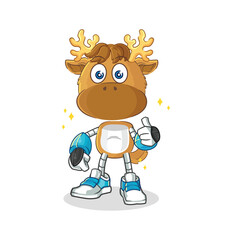 moose robot character. cartoon mascot vector