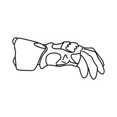 Racing gloves or rider gloves outline icon, vector illustration in trendy style. World championship motorcycle racing competition equipment. Editable graphic resources for many purposes.
