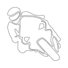 Super bike rider in outline icon vector illustration. Template for world championship motor sport bike racing design element. Editable graphic resources for many purposes.Template for world cham