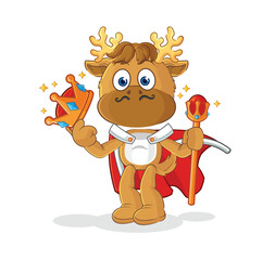 moose king vector. cartoon character