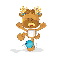 moose hiten by bowling cartoon. cartoon mascot vector